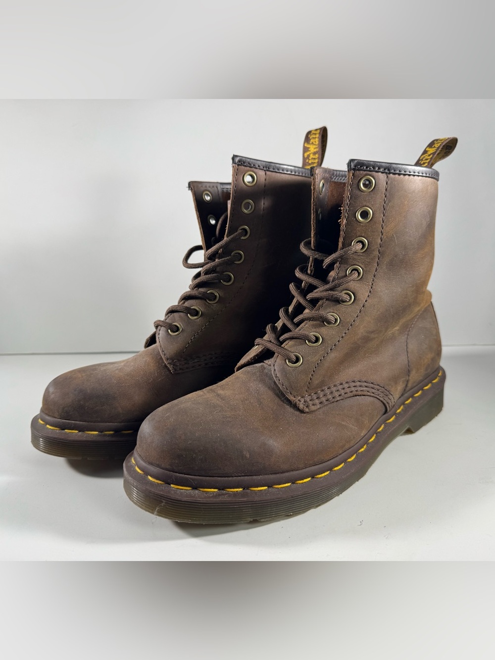 Dr. Martens 1460 Crazy Horse Brown Leather 8-Eye Lace-Up Boots